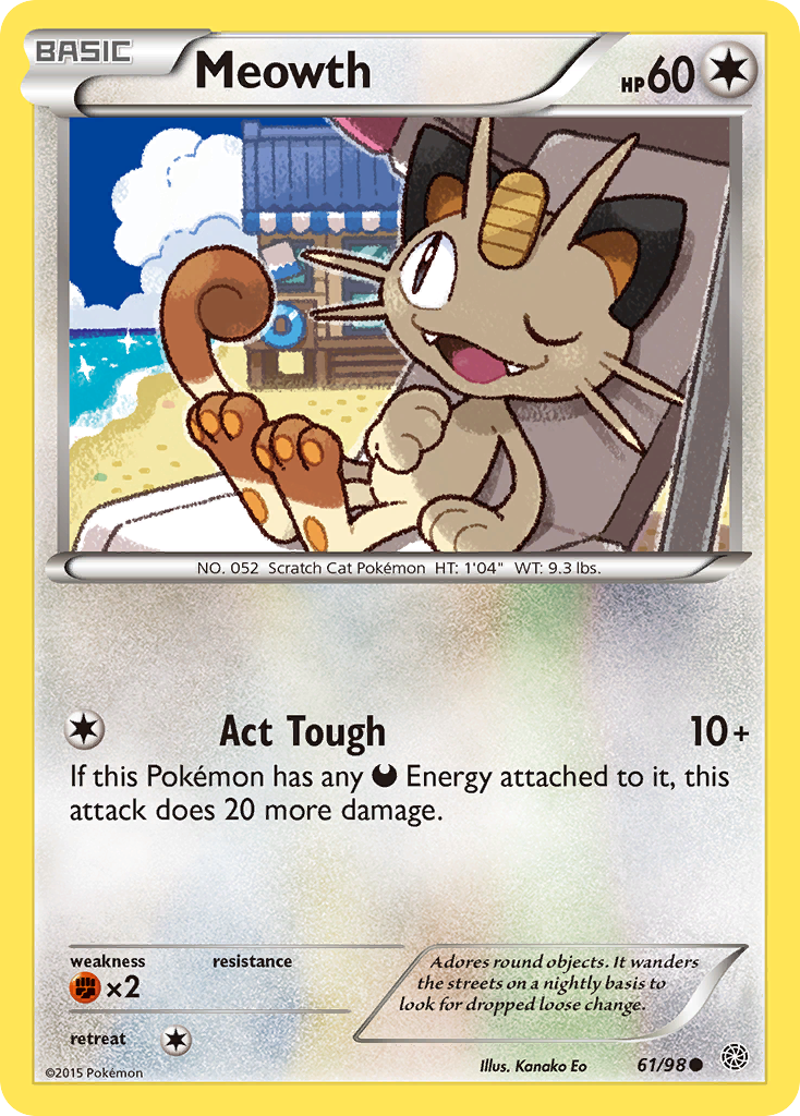 Meowth – Ancient Origins 61/98 Pokémon card