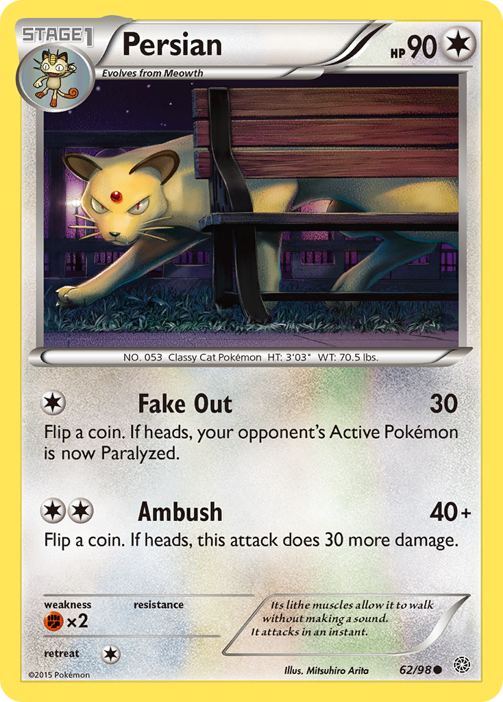 Persian – Ancient Origins 62/98 Pokémon card