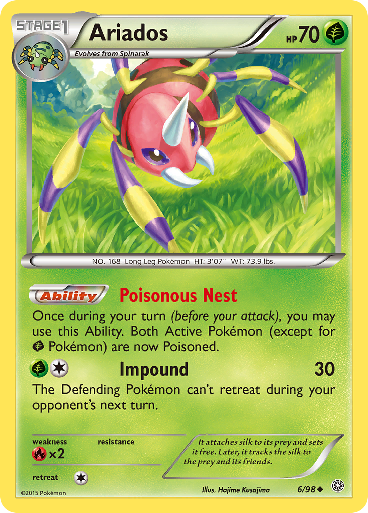 Ariados – Ancient Origins 6/98 Pokémon card