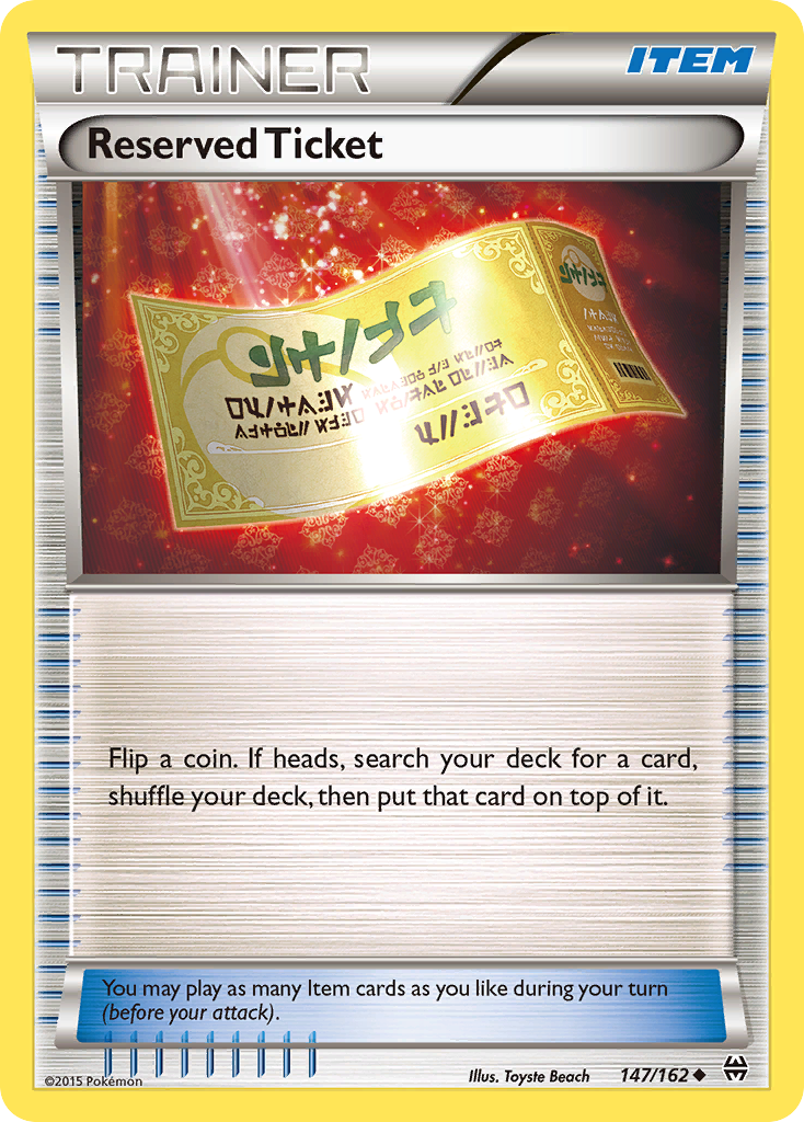 Reserved Ticket – BREAKthrough 147/162 Pokémon card