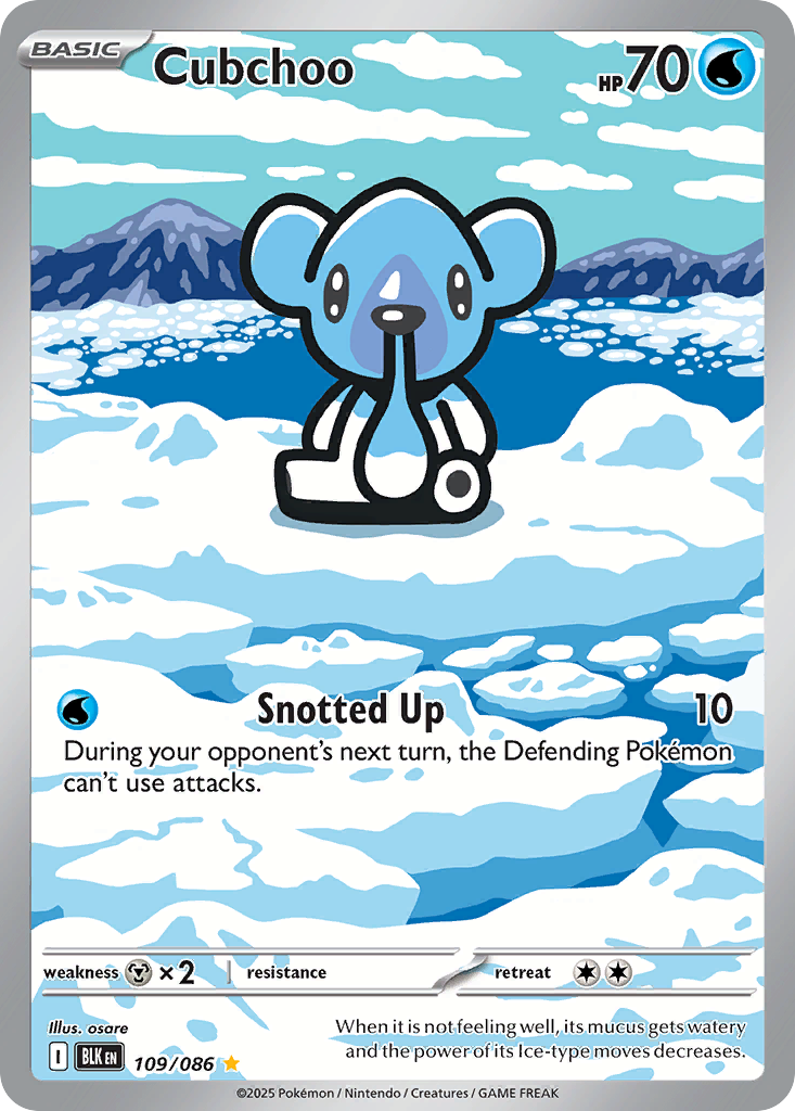 Cubchoo – Black Bolt 109/086 Pokémon card