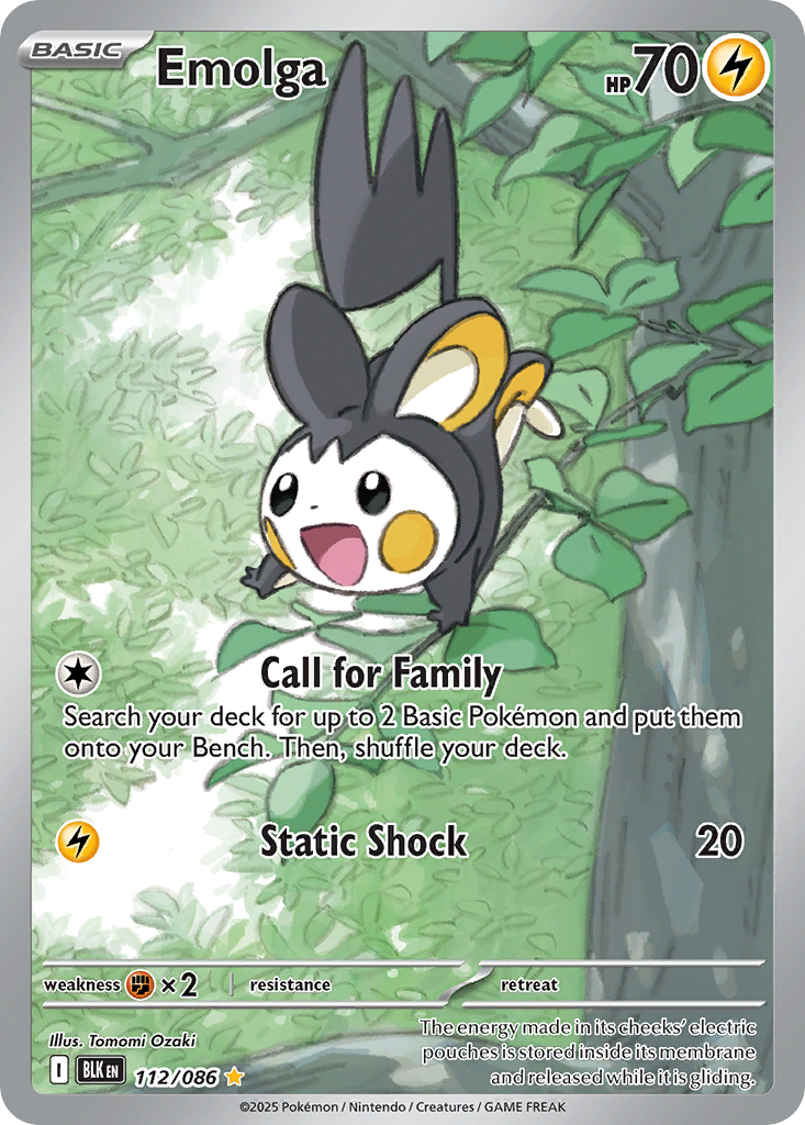 Emolga – Black Bolt 112/086 Pokémon card