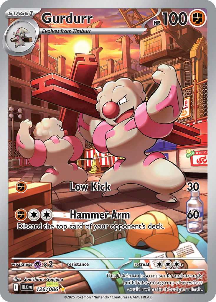 Gurdurr – Black Bolt 126/086 Pokémon card