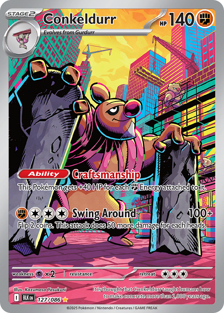 Conkeldurr – Black Bolt 127/086 Pokémon card