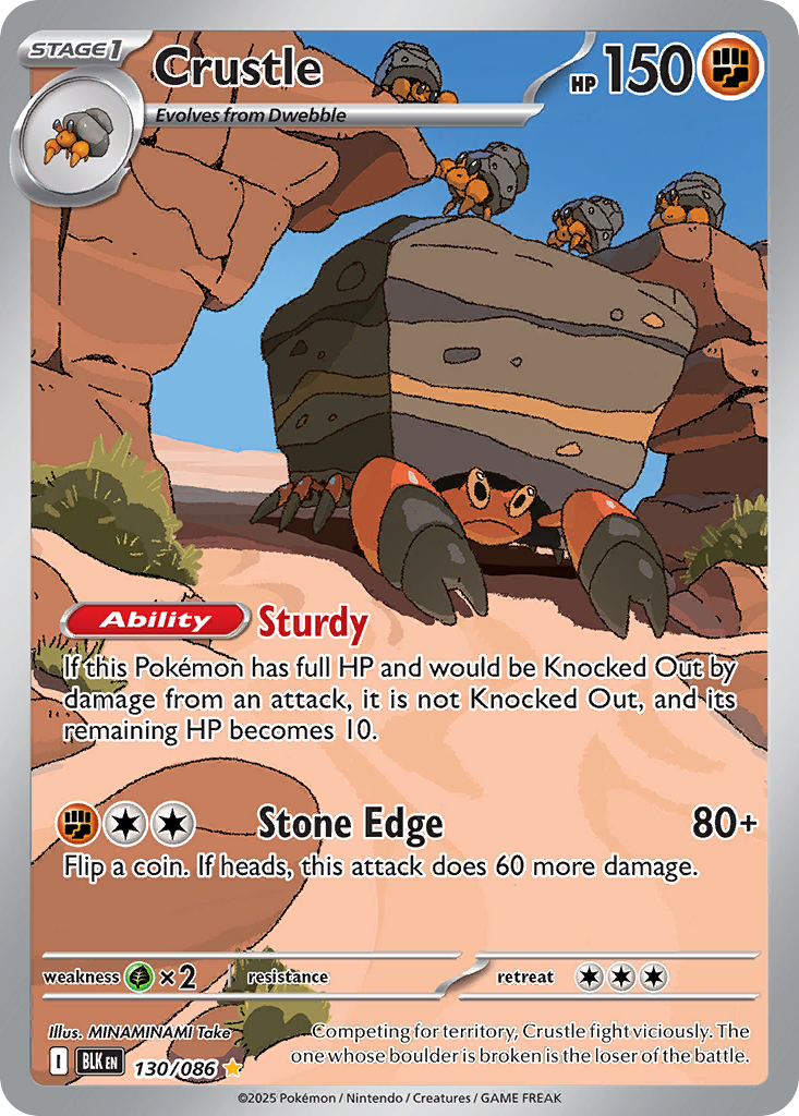 Crustle – Black Bolt 130/086 Pokémon card