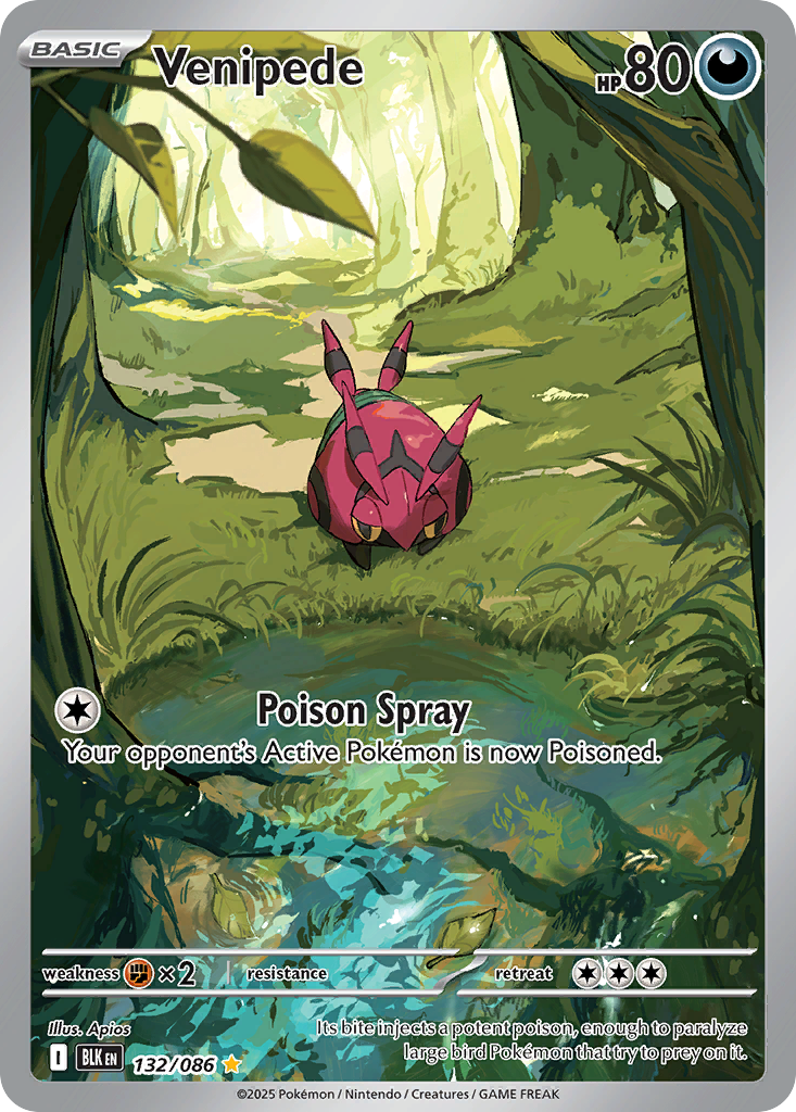 Venipede – Black Bolt 132/086 Pokémon card