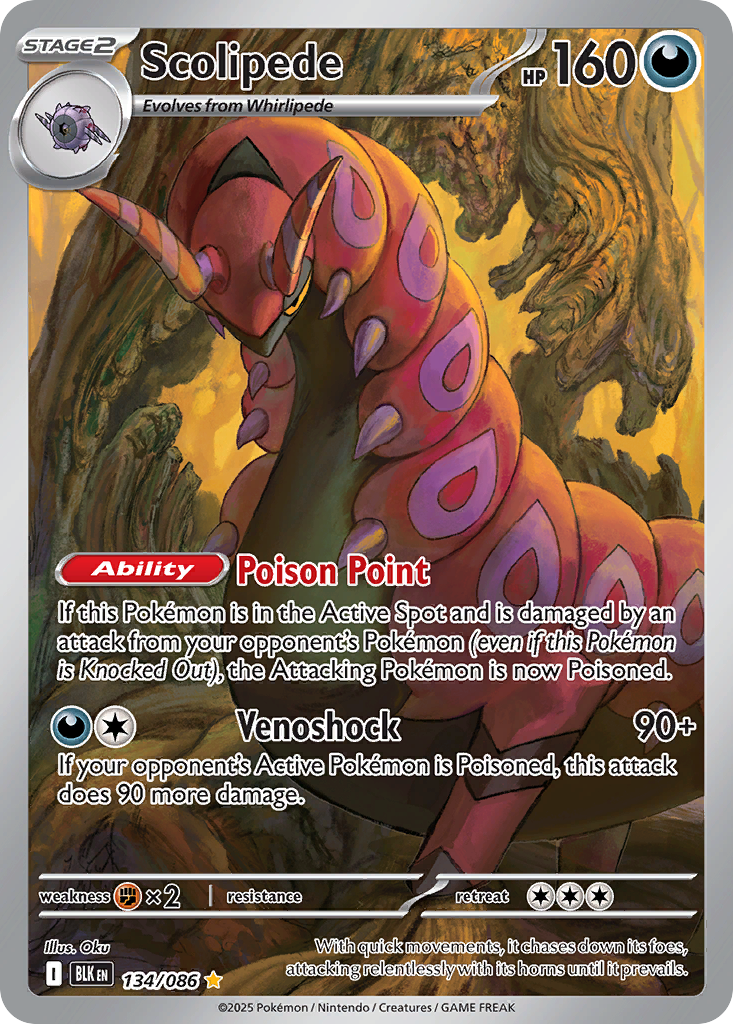 Scolipede – Black Bolt 134/086 Pokémon card