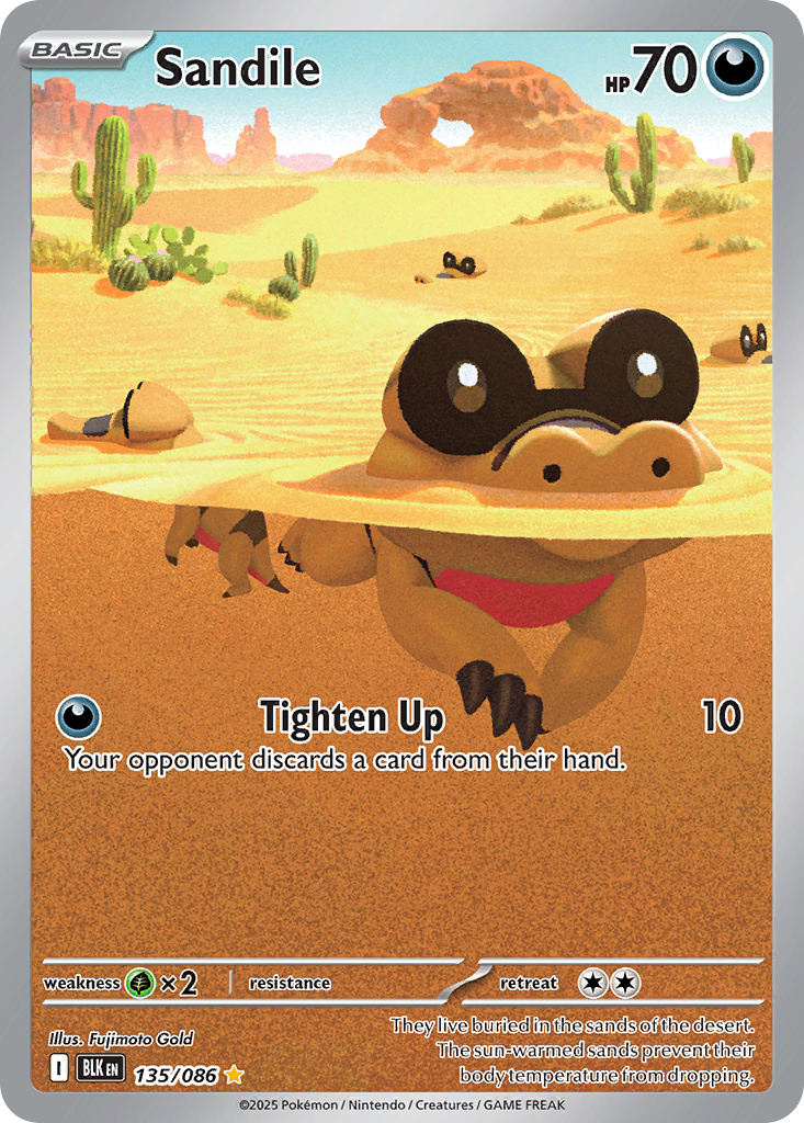 Sandile – Black Bolt 135/086 Pokémon card