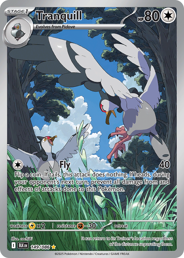 Tranquill – Black Bolt 149/086 Pokémon card