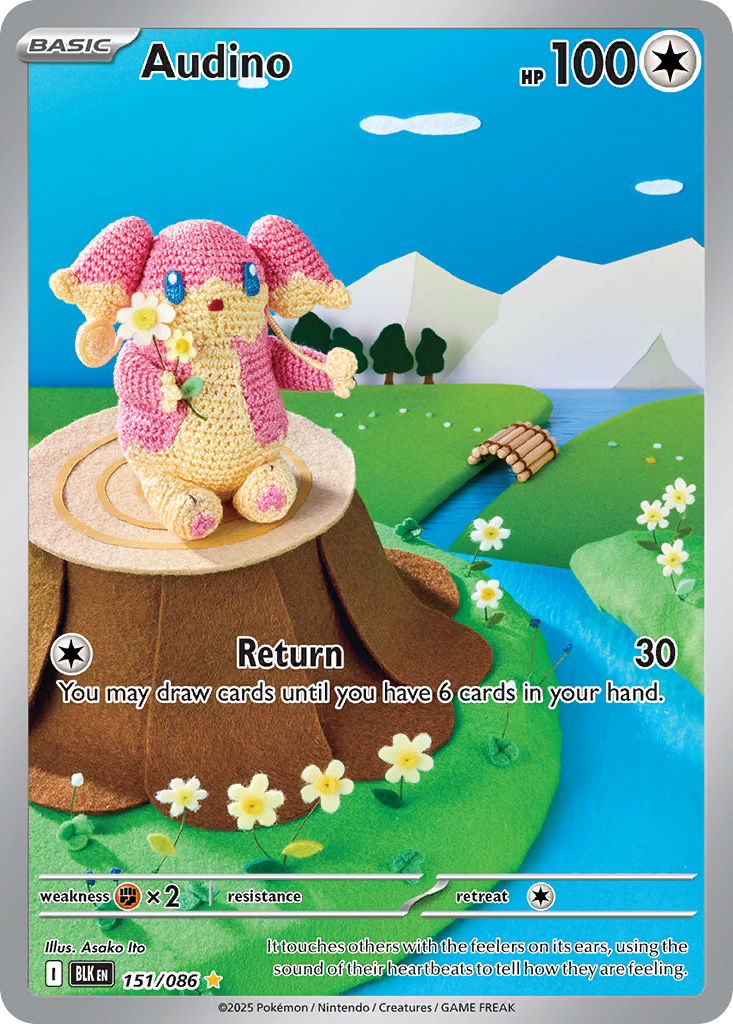Audino – Black Bolt 151/086 Pokémon card