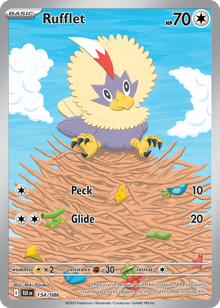 Rufflet – Black Bolt 154/086 Pokémon card