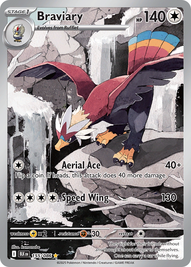 Braviary – Black Bolt 155/086 Pokémon card