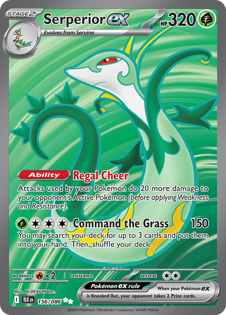 Serperior ex – Black Bolt 156/086 Pokémon card