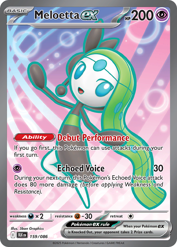 Meloetta ex – Black Bolt 159/086 Pokémon card