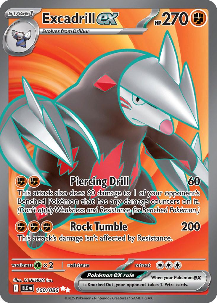Excadrill ex – Black Bolt 160/086 Pokémon card