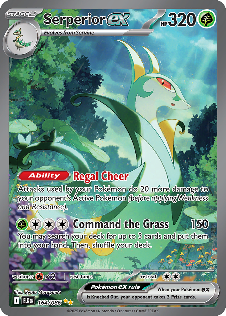 Serperior ex – Black Bolt 164/086 Pokémon card
