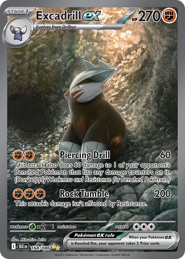 Excadrill ex – Black Bolt 168/086 Pokémon card