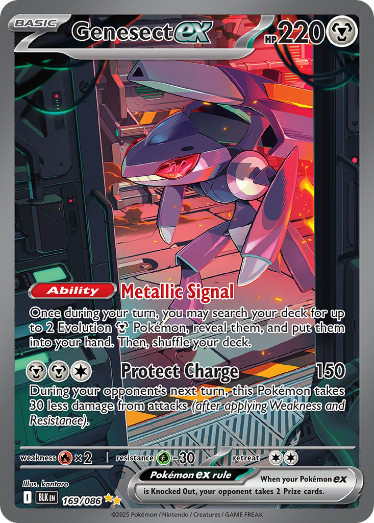 Genesect ex – Black Bolt 169/086 Pokémon card