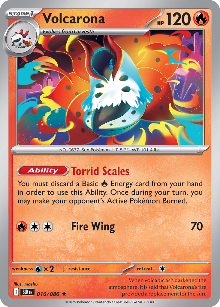 Volcarona – Black Bolt 016/086 Pokémon card
