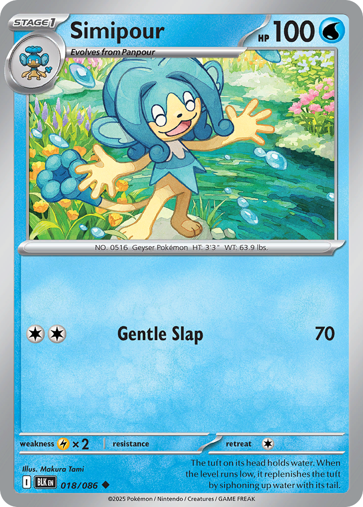 Simipour – Black Bolt 018/086 Pokémon card