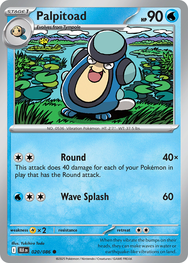 Palpitoad – Black Bolt 020/086 Pokémon card