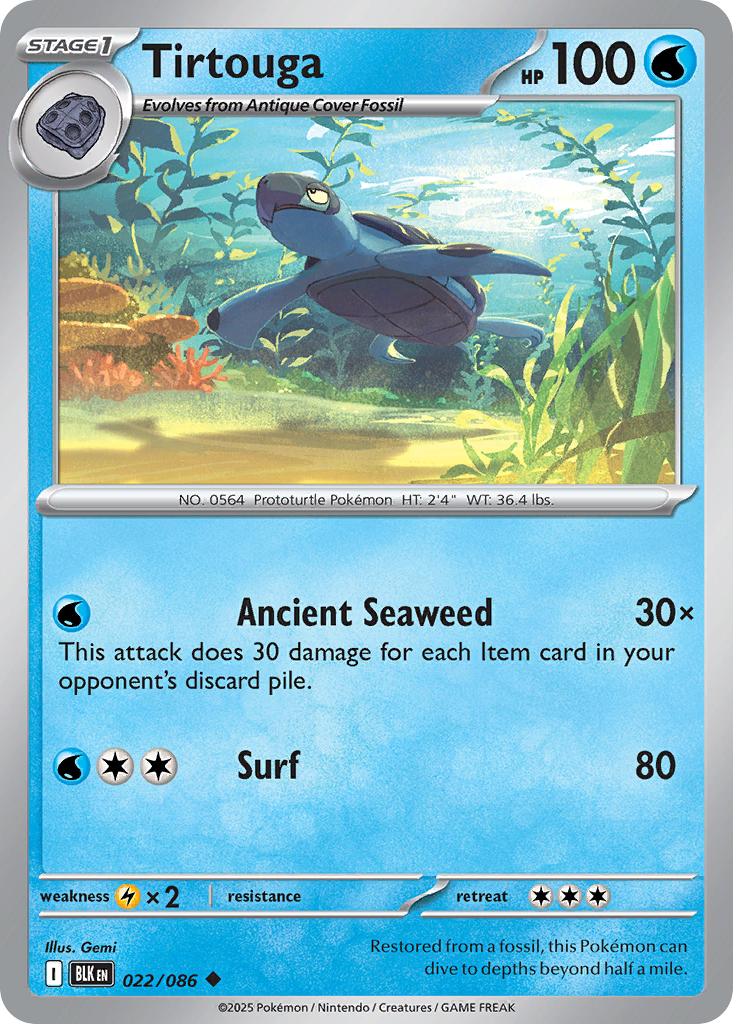 Tirtouga – Black Bolt 022/086 Pokémon card