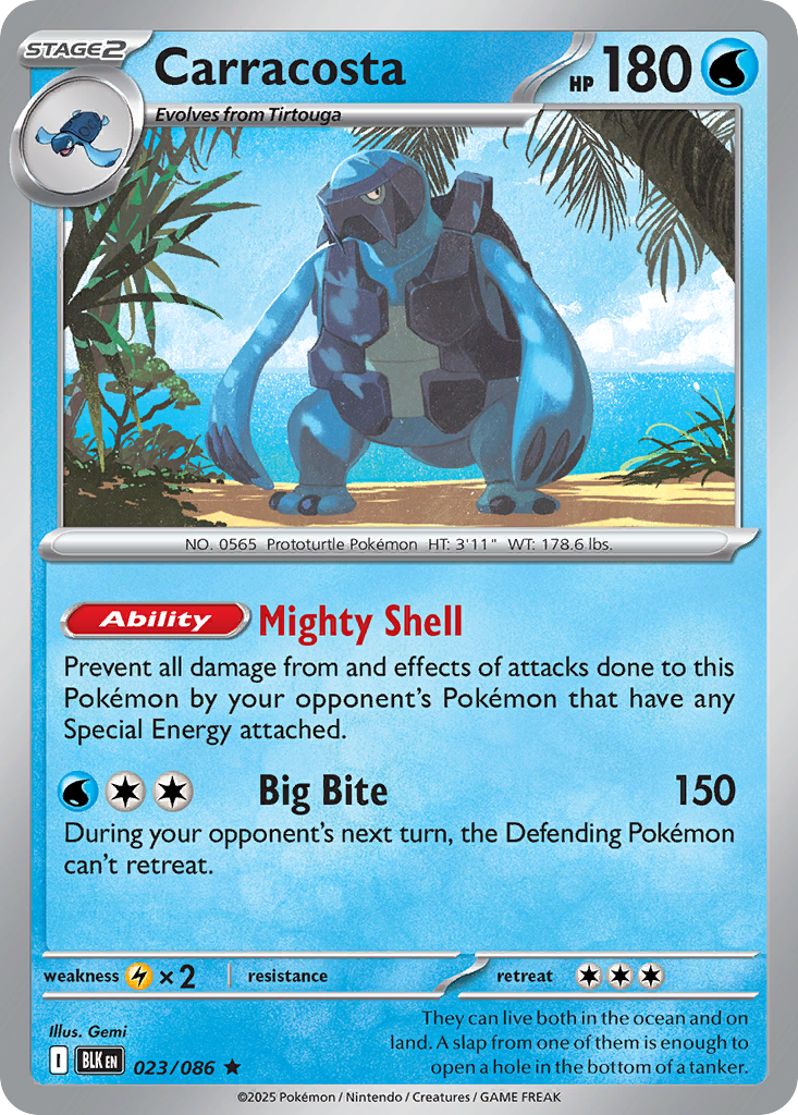 Carracosta – Black Bolt 023/086 Pokémon card