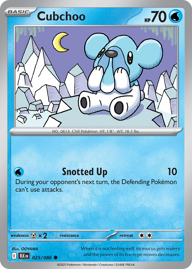 Cubchoo – Black Bolt 025/086 Pokémon card