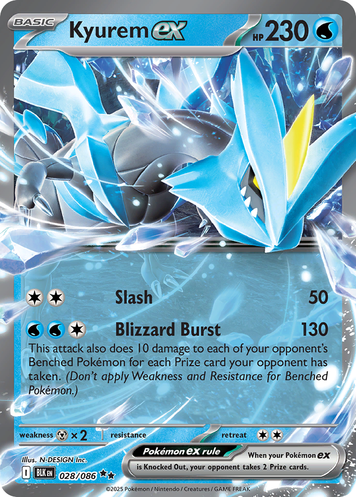 Kyurem ex – Black Bolt 028/086 Pokémon card