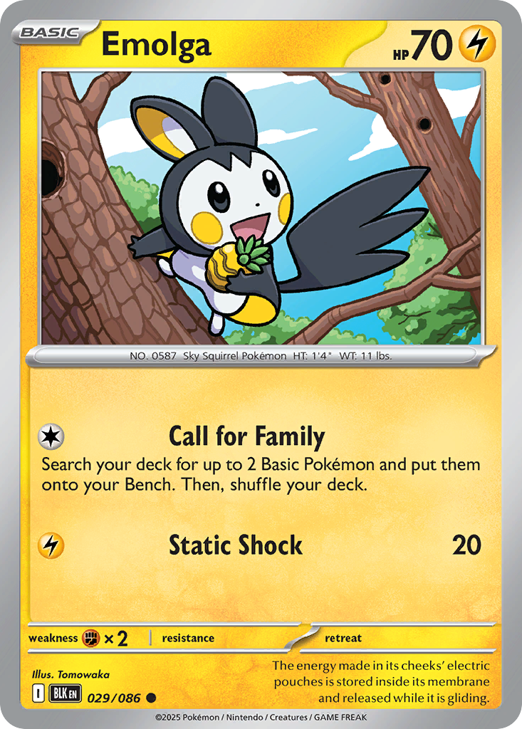Emolga – Black Bolt 029/086 Pokémon card