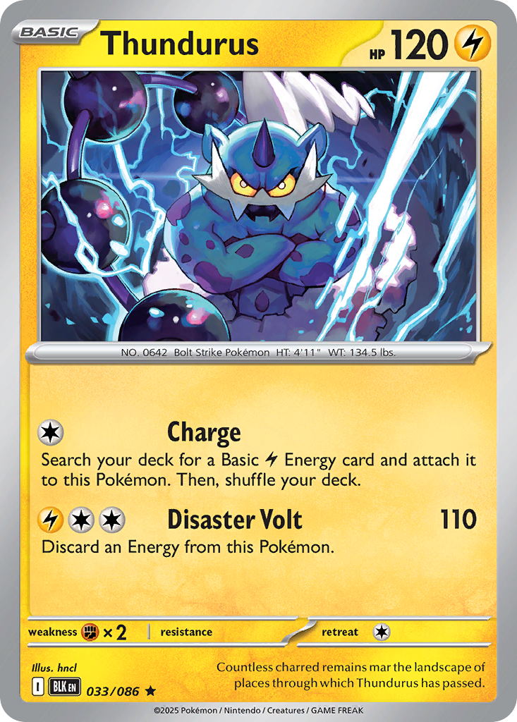Thundurus – Black Bolt 033/086 Pokémon card