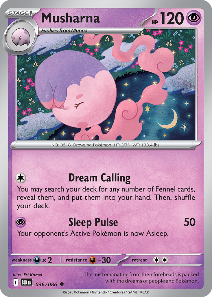 Musharna – Black Bolt 036/086 Pokémon card