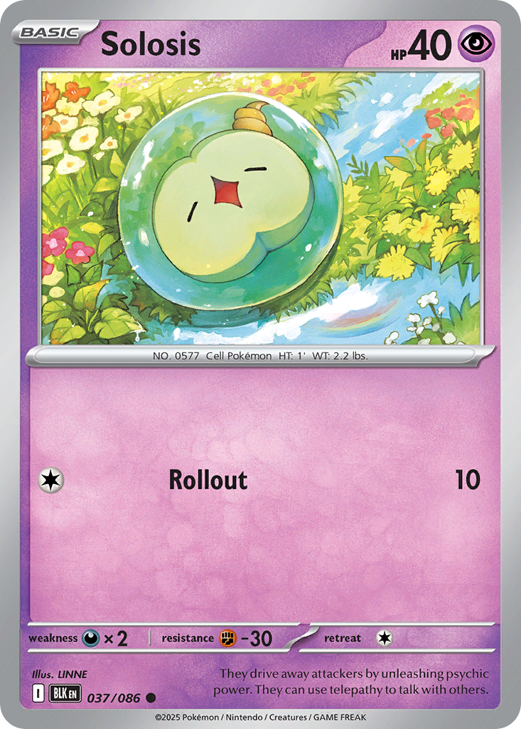 Solosis – Black Bolt 037/086 Pokémon card