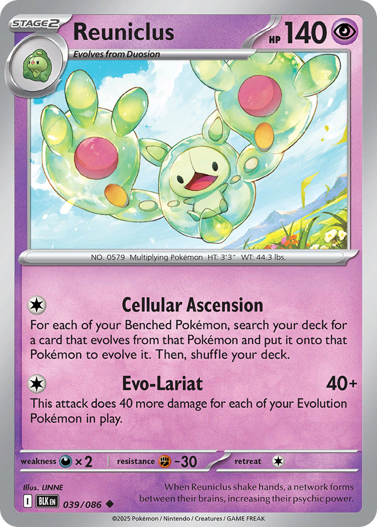 Reuniclus – Black Bolt 039/086 Pokémon card