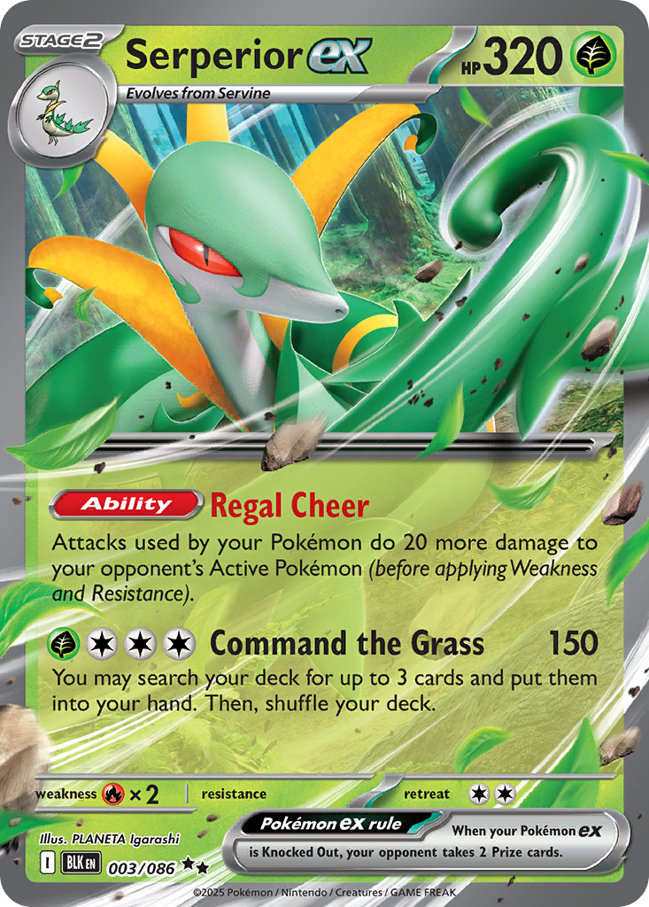 Serperior ex – Black Bolt 003/086 Pokémon card
