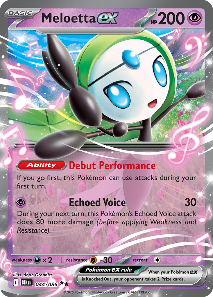 Meloetta ex – Black Bolt 044/086 Pokémon card