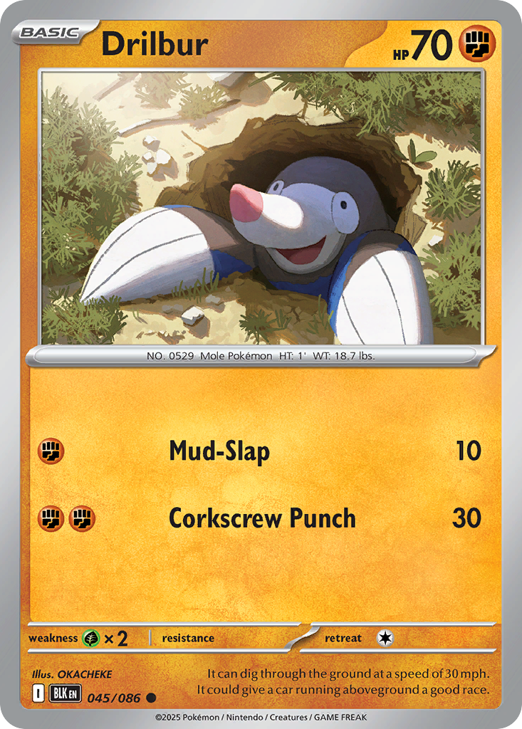 Drilbur – Black Bolt 045/086 Pokémon card