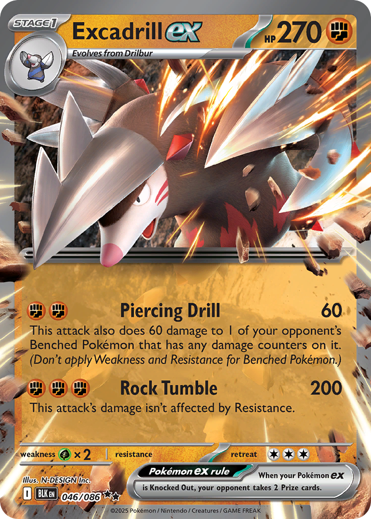 Excadrill ex – Black Bolt 046/086 Pokémon card