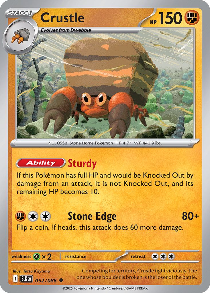 Crustle – Black Bolt 052/086 Pokémon card