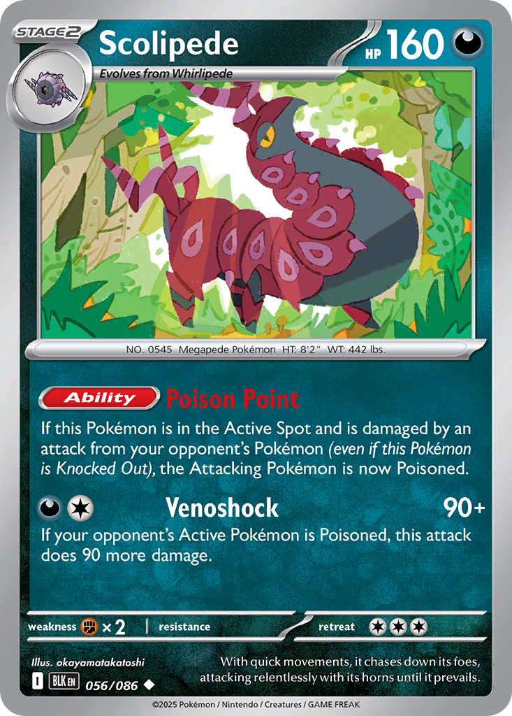 Scolipede – Black Bolt 056/086 Pokémon card