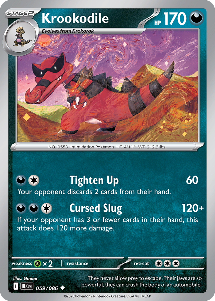 Krookodile – Black Bolt 059/086 Pokémon card
