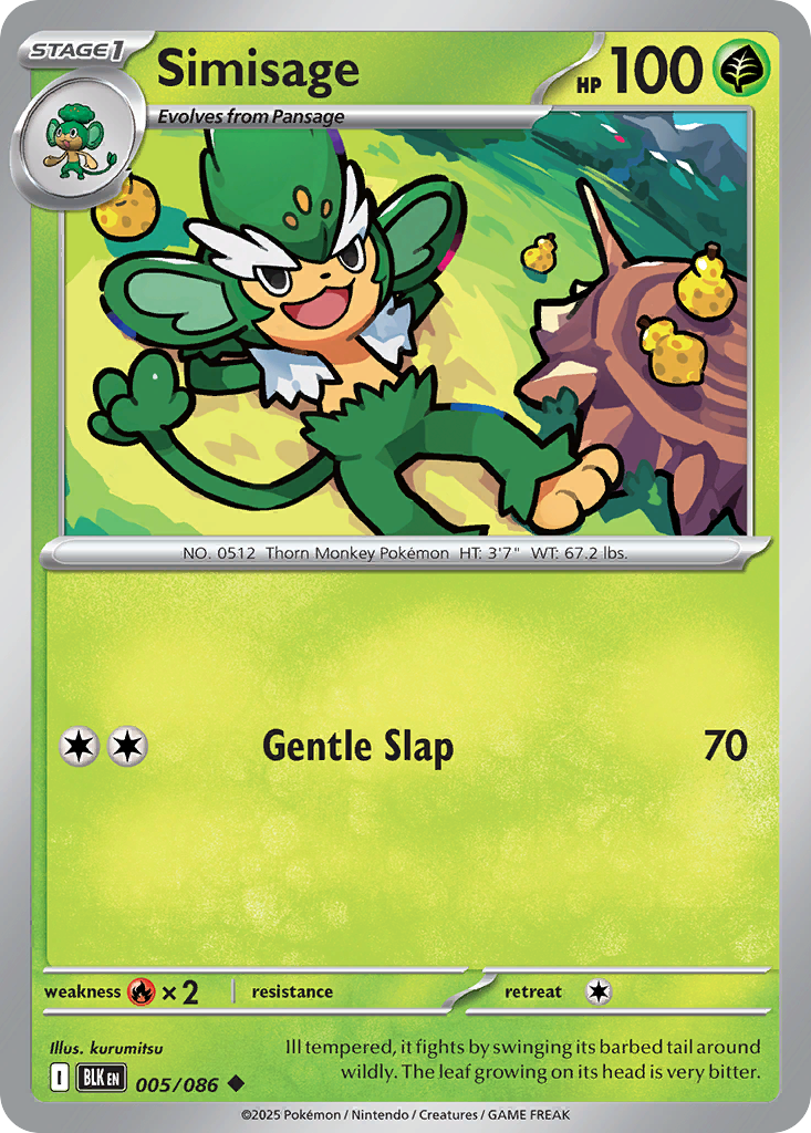 Simisage – Black Bolt 005/086 Pokémon card