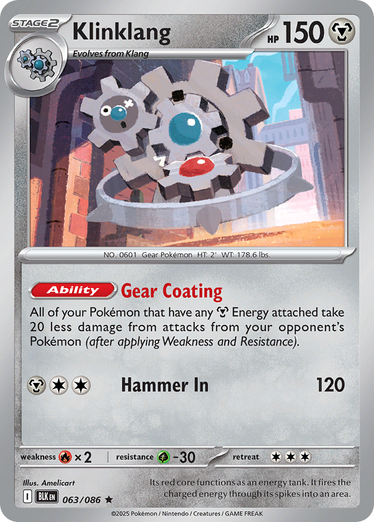 Klinklang – Black Bolt 063/086 Pokémon card
