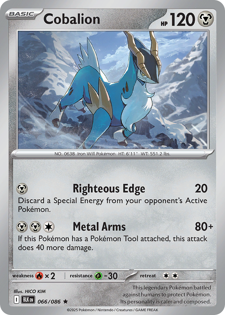 Cobalion – Black Bolt 066/086 Pokémon card