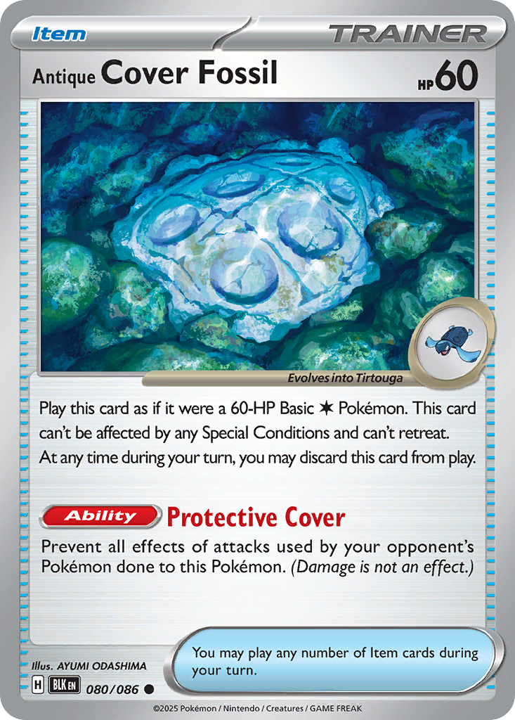 Antique Cover Fossil – Black Bolt 080/086 Pokémon card