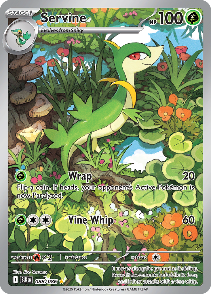 Servine – Black Bolt 088/086 Pokémon card