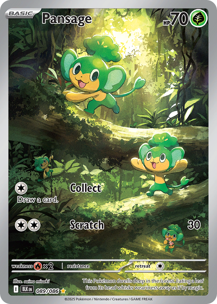 Pansage – Black Bolt 089/086 Pokémon card