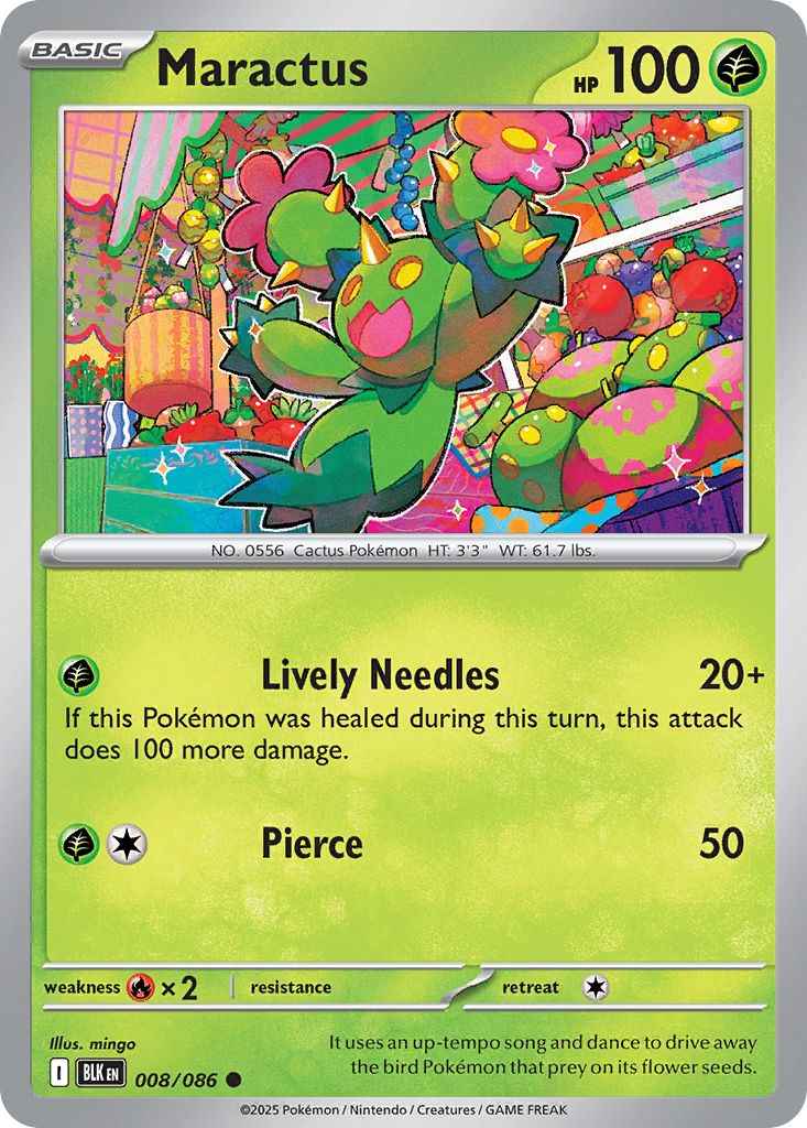 Maractus – Black Bolt 008/086 Pokémon card