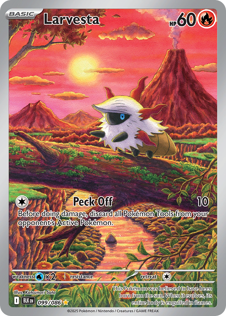 Larvesta – Black Bolt 099/086 Pokémon card