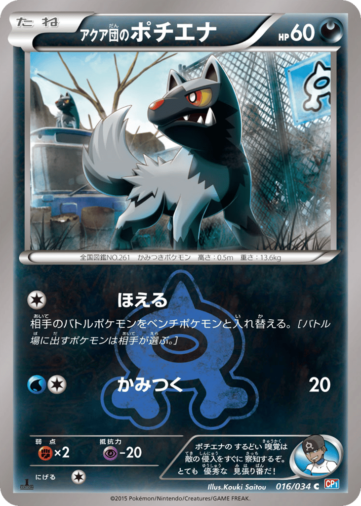 Team Aqua's Poochyena – Magma Gang VS Aqua Gang: Double Crisis 016/034 Pokémon card